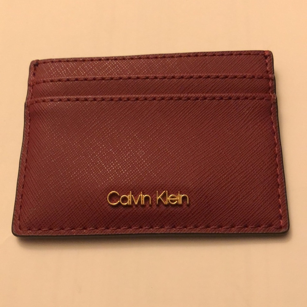 Calvin Klein Maroon Card Holder. NWOT